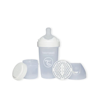 Mamadera Anticólico Twistshake Double Pro 260ml Blanco