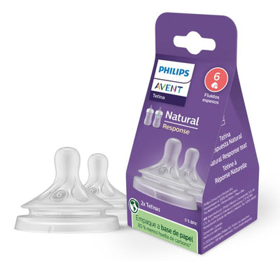 Tetinas Natural Response Avent 6m+ Flujo 6 Repuesto fluido espeso