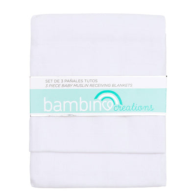 Set 3 Tutos Pañales Algodón Muselina Blanco