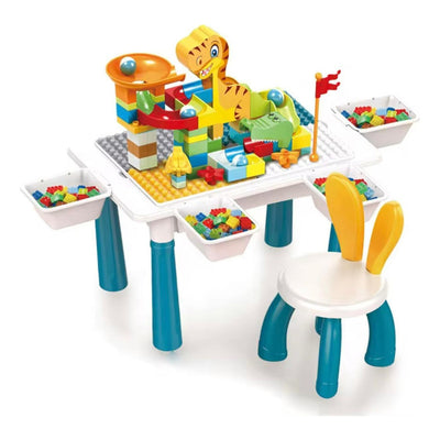 Juego Didáctico Mesa Bloques De Construcción Multifunción