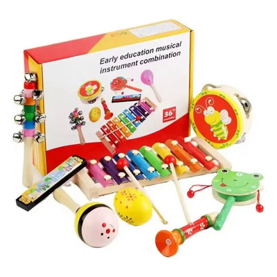 Set Instrumentos Musical Sensorial Madera Para Niños