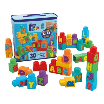 Mega Bloks Bloques Construcción Aprendizaje 30 Pzs + Bolsa 30 Letras