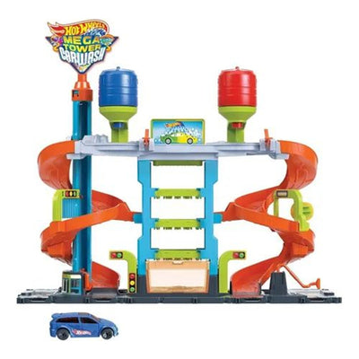 Hot Wheels City Pista De Juguete Autolavado Megatorre Multicolor