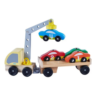 Juguete Didáctico Niños Camión Con Cargador Madera Autos Camión Multicolor