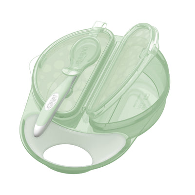 Plato Y Cuchara Para Viaje 4m+ Dr. Browns Verde