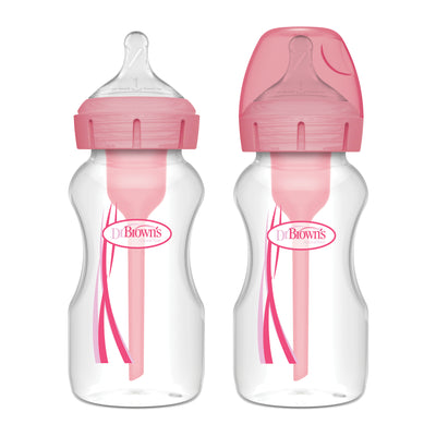 Pack 2 Mamaderas Dr Brown's Rosa Options+ Anticólico 270ml