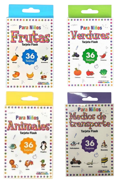 Set Tarjeta Aprendizaje Didáctico Imágenes Para Niños