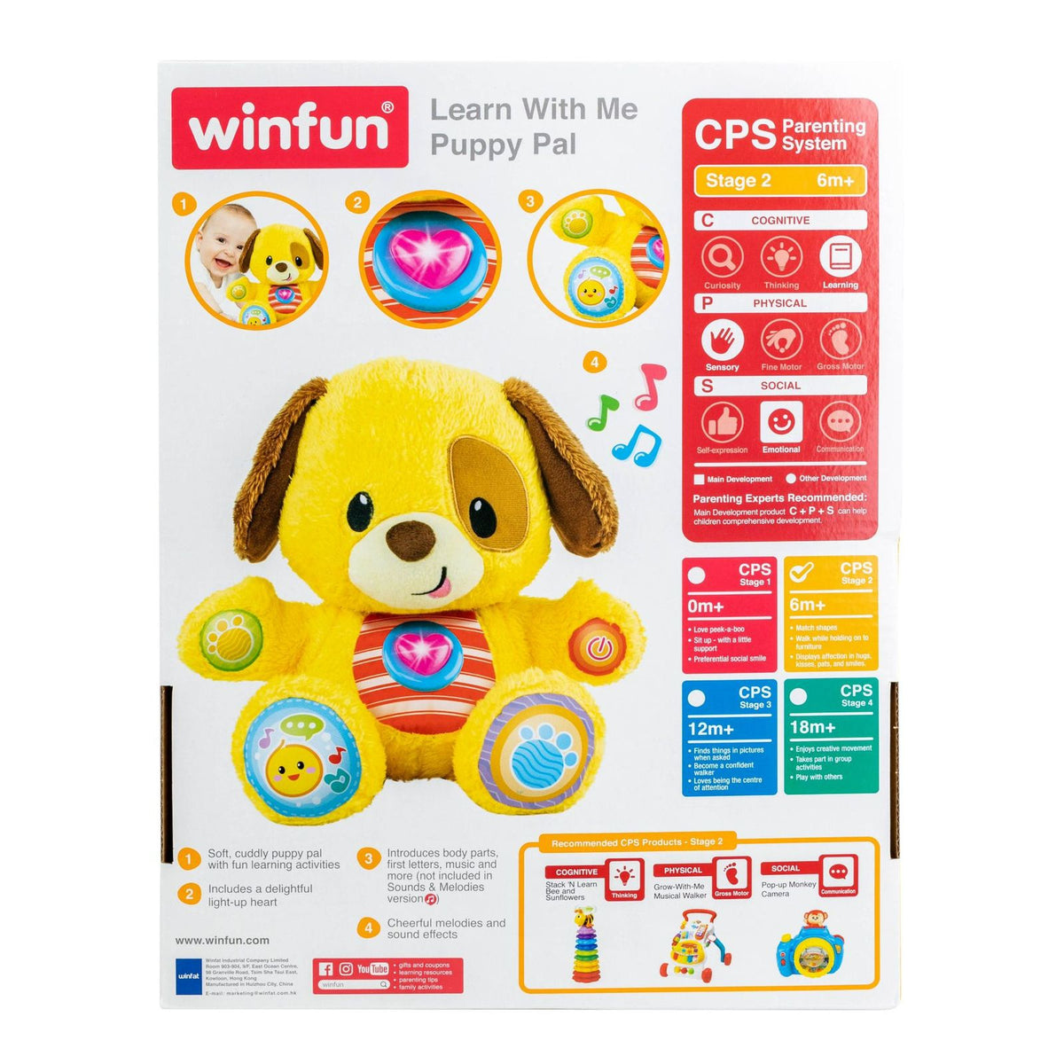 Peluche Perrito Aprende Conmigo Luz Y Sonido Winfun