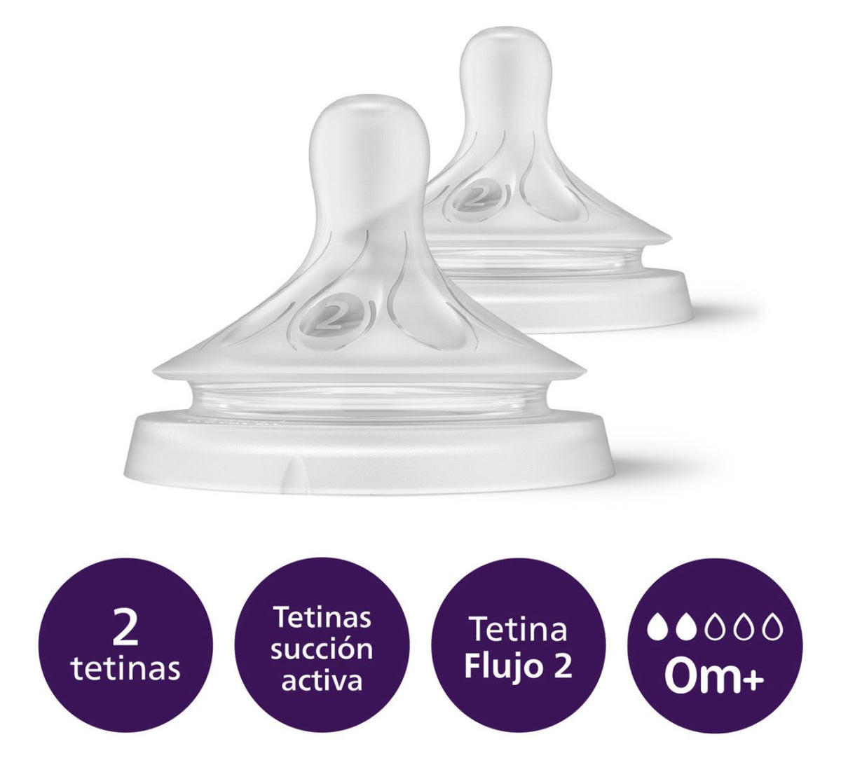 Tetinas Natural Response  Avent  0m+ Flujo 2 Repuesto