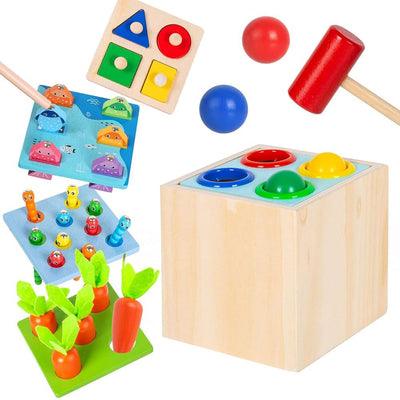 Juego De Encaje- Pesca-pegatopo 5 En 1 Madera Niños