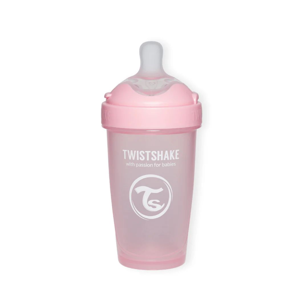 Mamadera Anticólico Twistshake Double Pro 260ml Rosado