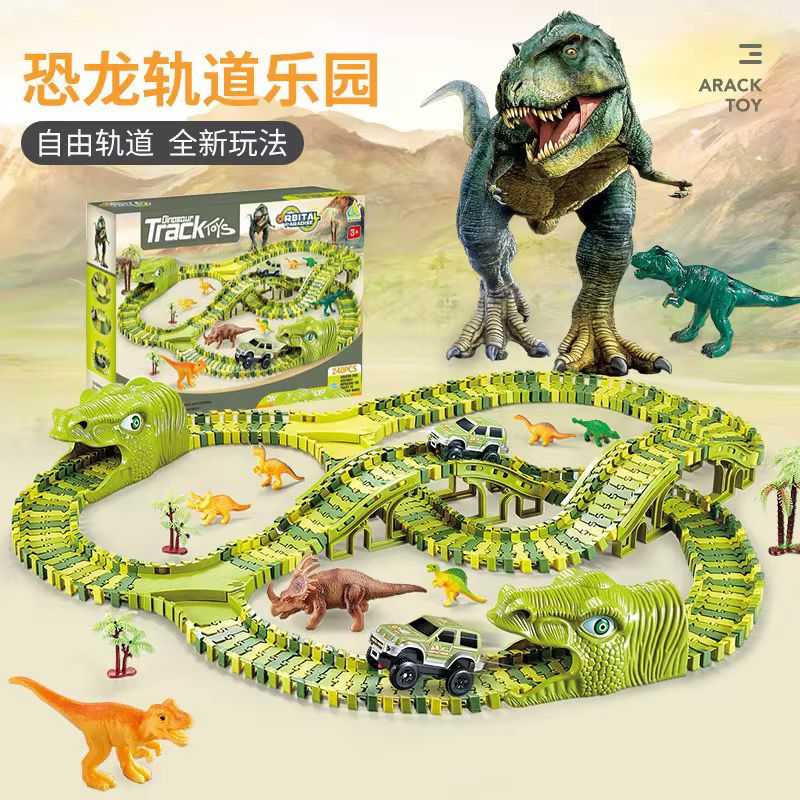 Pista Auto Dinosaurio Flexible Armable Niños 240pzs