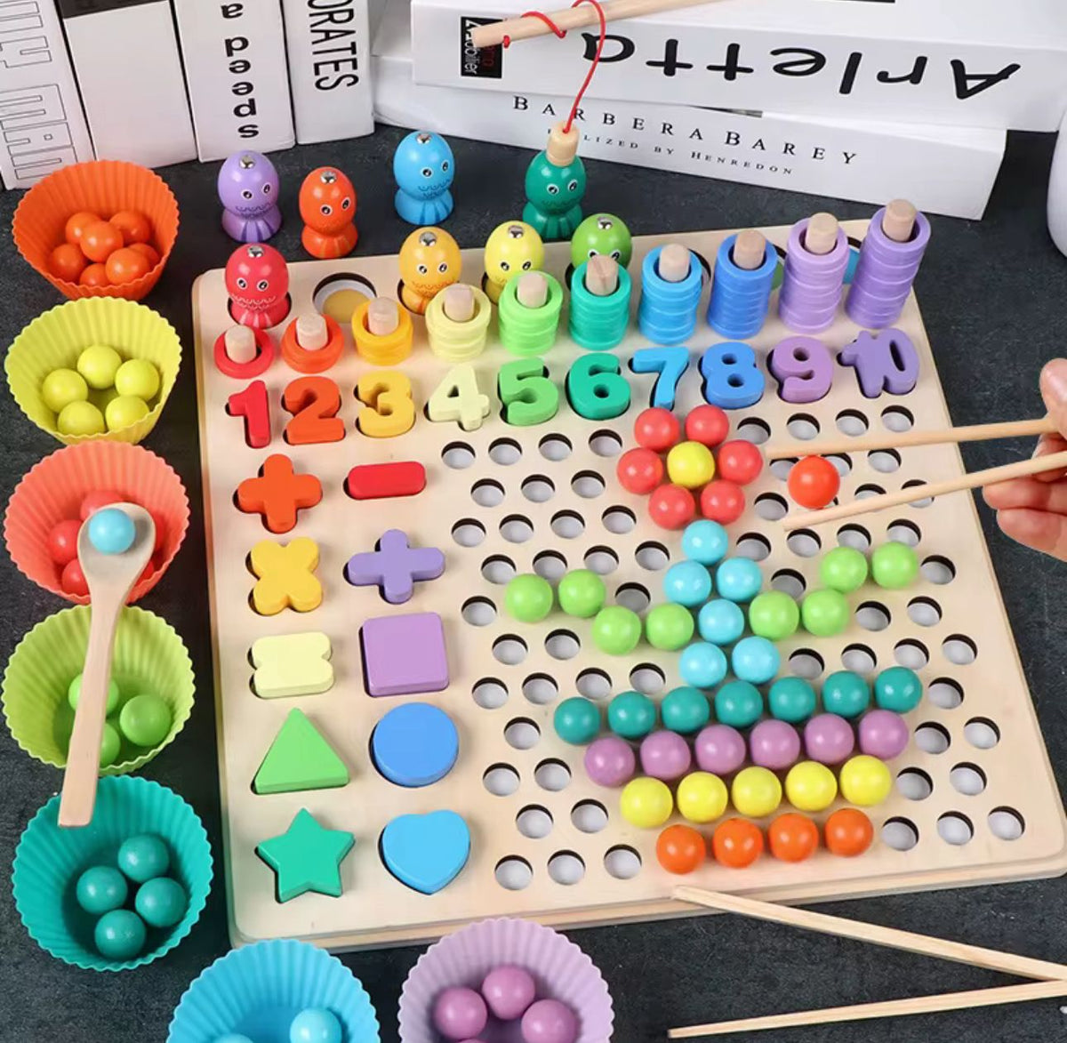 Tabla De Encaje - Pesca -clasificación Madera Niños