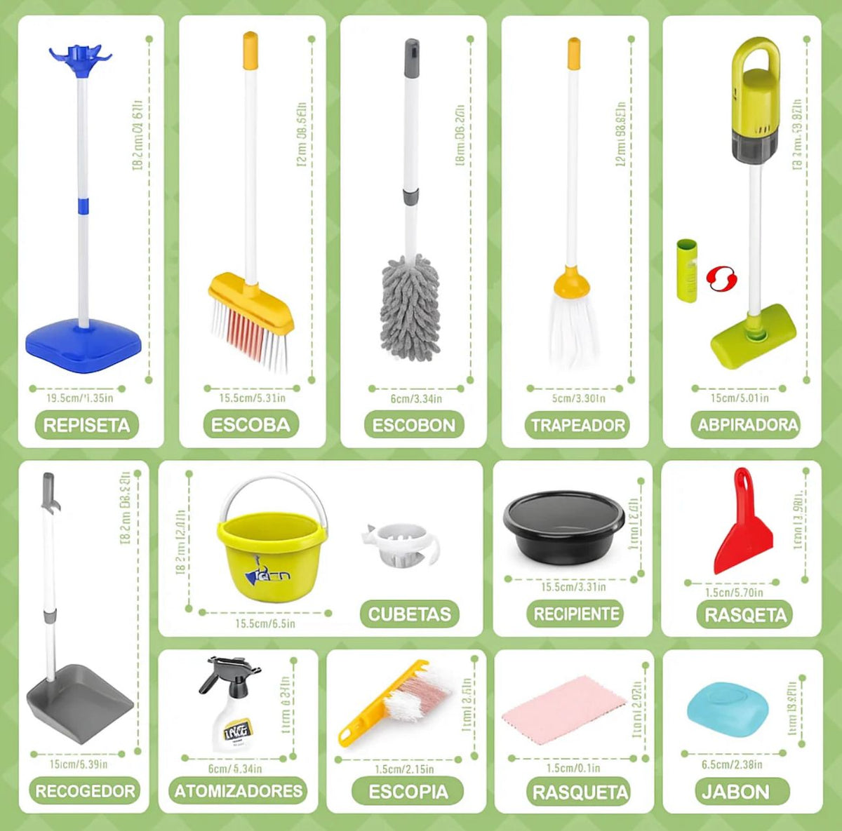 Juguete Limpieza Set De Aseo Didáctico Niños Con Aspiradora