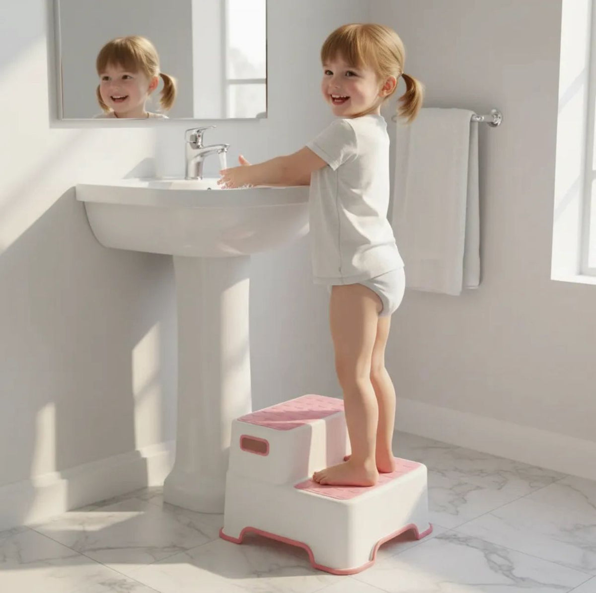 Piso Taburete Alzador De Baño Niños Multiusos