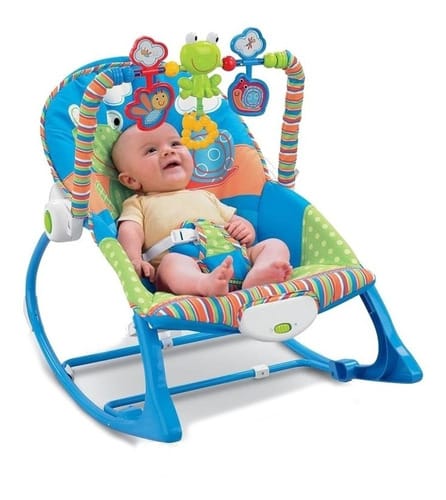 Mecedora Silla Musical 3 En 1 Para Bebés Y Niños Azul