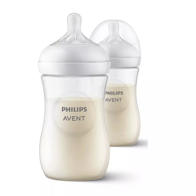 Pack 2 Mamadera Avent Natural Response 1m+ 260ml Traslúcido