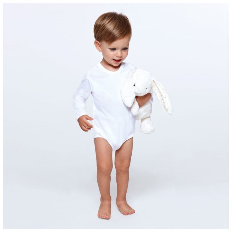Bodys Manga Larga 3 Pzs Bebé Algodón Bambino Blanco
