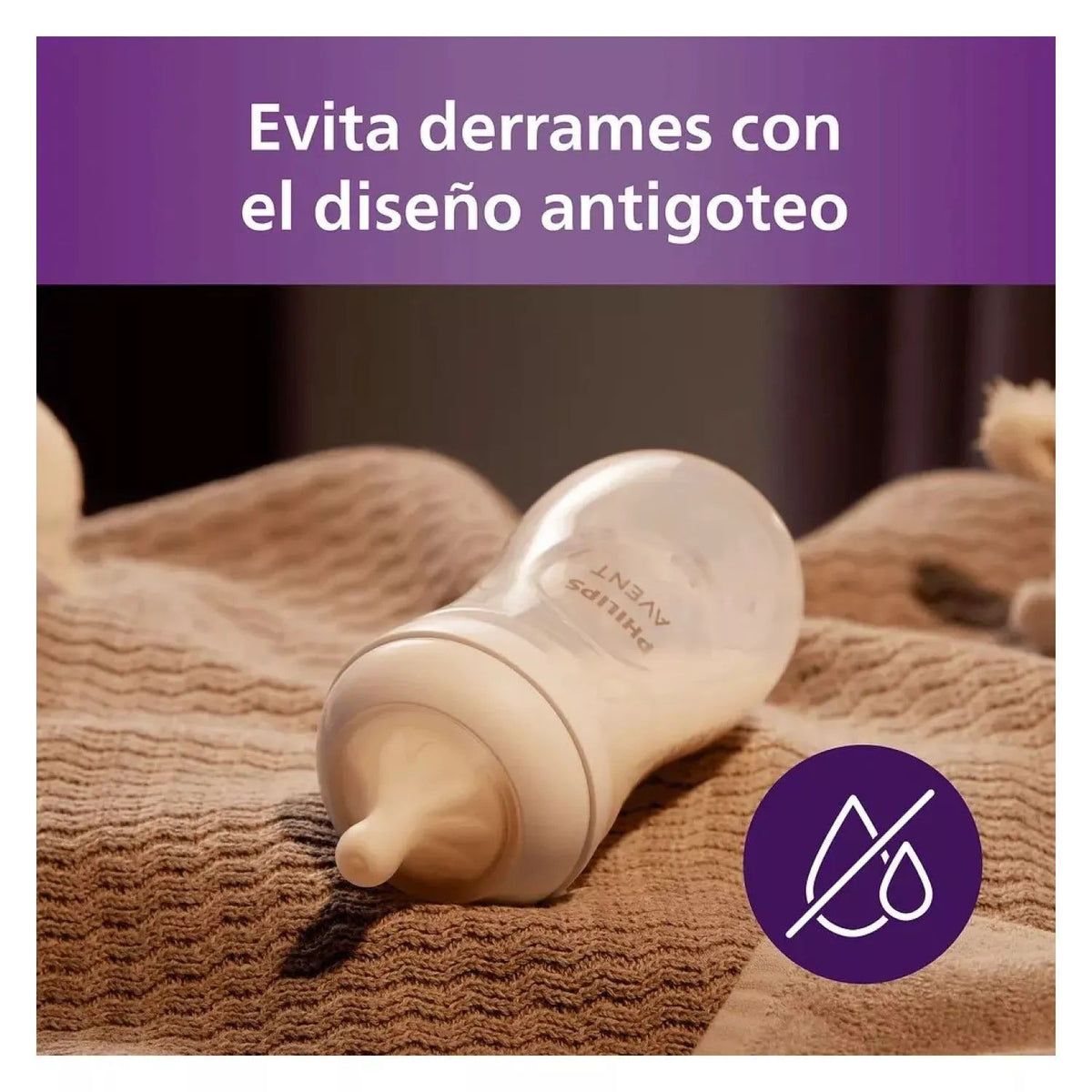 Pack 2 Mamadera Avent Natural Response 1m+ 260ml Traslúcido