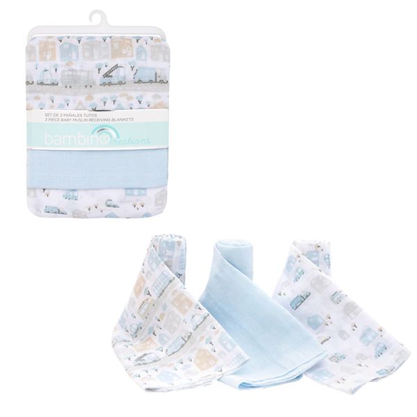 Set 3 Tutos Pañales Algodón Muselina Bebé Autos Bambino