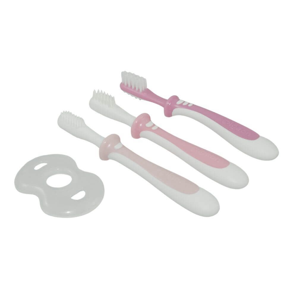 Set Cepillo Dental Pigeon 3 Etapas Aprendizaje Rosa
