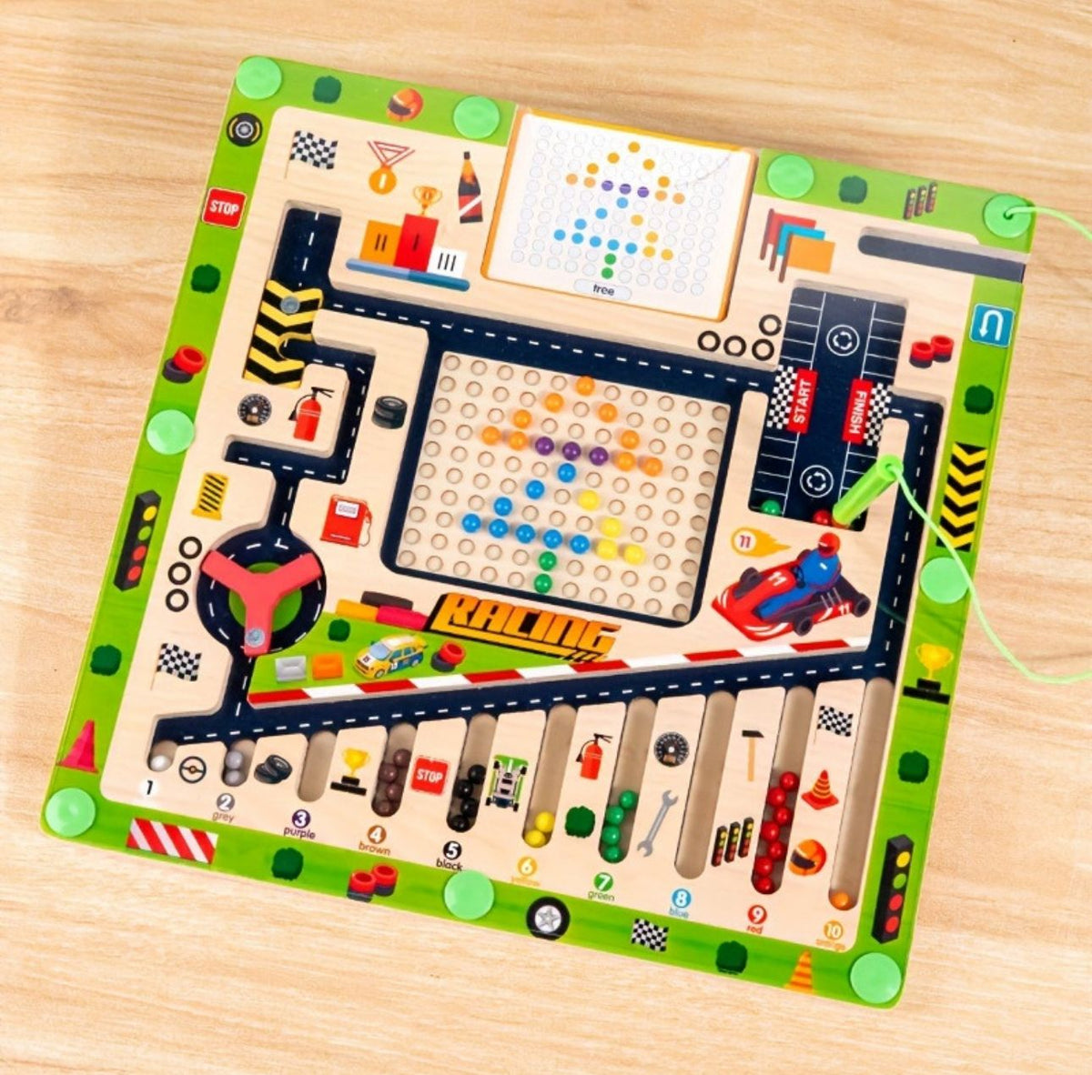 Tablero De Encaje Y Puzzle Magnetico Autos Juego Didactico