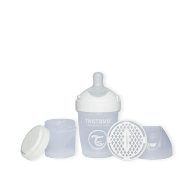 Mamadera Anticólico Twistshake Double Pro 180ml Blanco