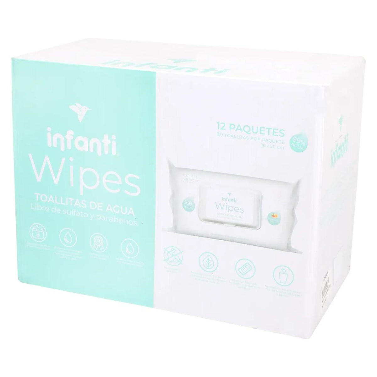 Toallitas Húmedas Water Wipes Caja 12 X 80 Uni Infanti
