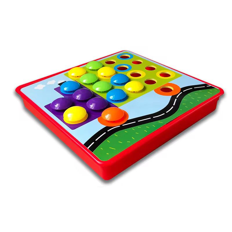 Puzzle De Botón Mosaico 12 Láminas Juego Didáctico