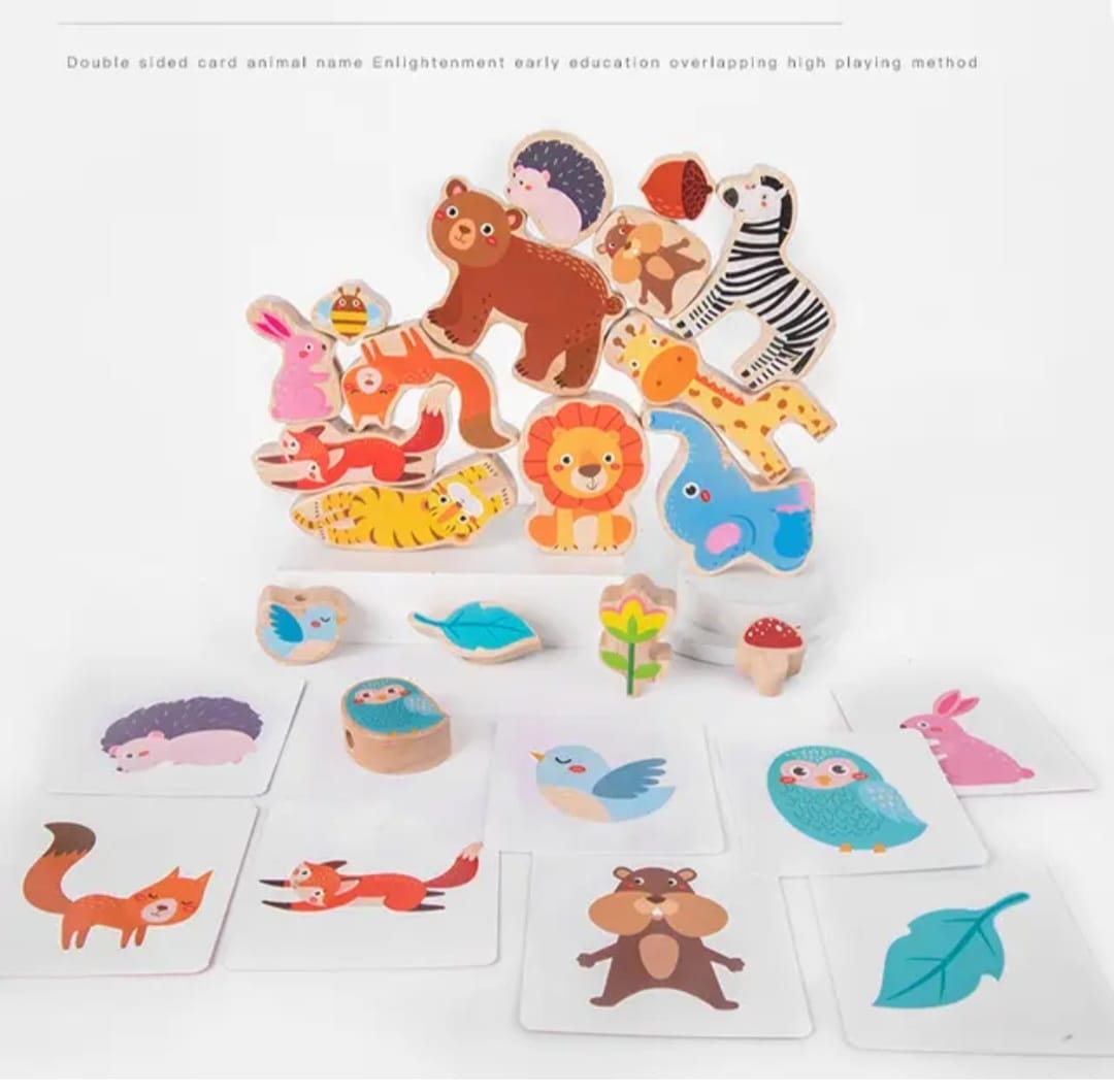 Juego Didáctico Balance Madera -equilibrio Árbol De Animales