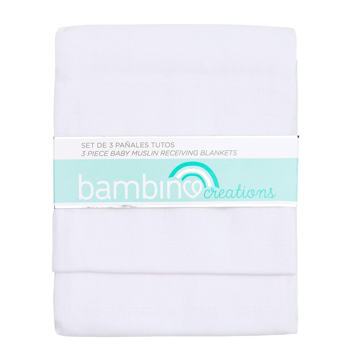 Set 3 Tutos Pañales Algodón Muselina Blanco