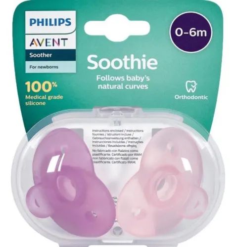 Chupete Soothie Rosado  0-6 M Avent