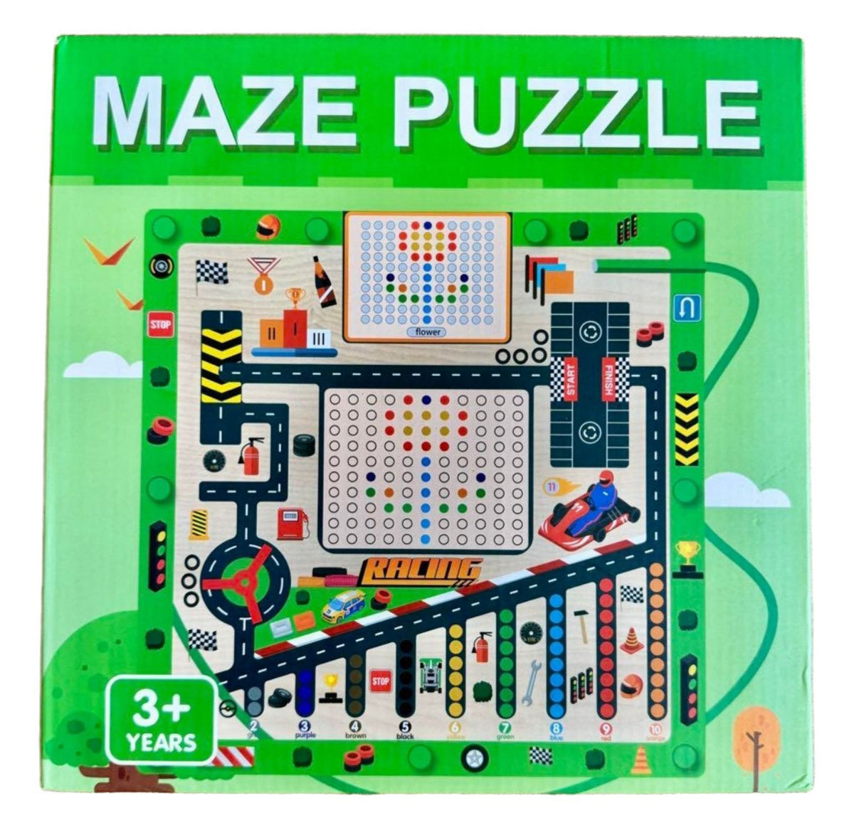 Tablero De Encaje Y Puzzle Magnetico Autos Juego Didactico