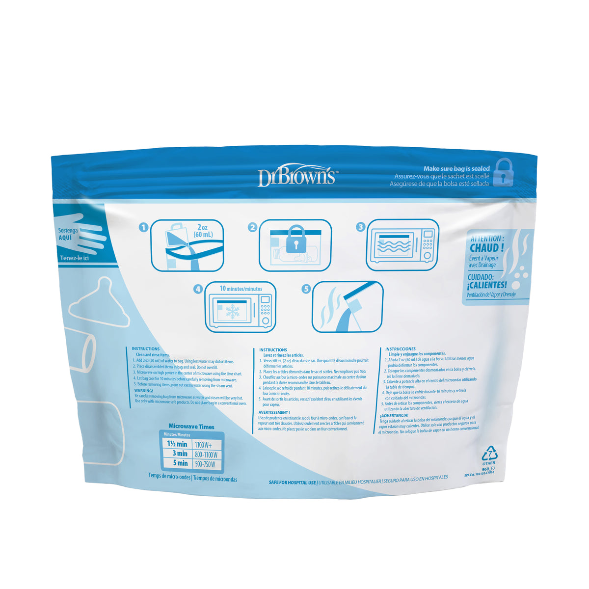 Bolsas Para Esterilizar Al Microondas 5un Dr. Brown's