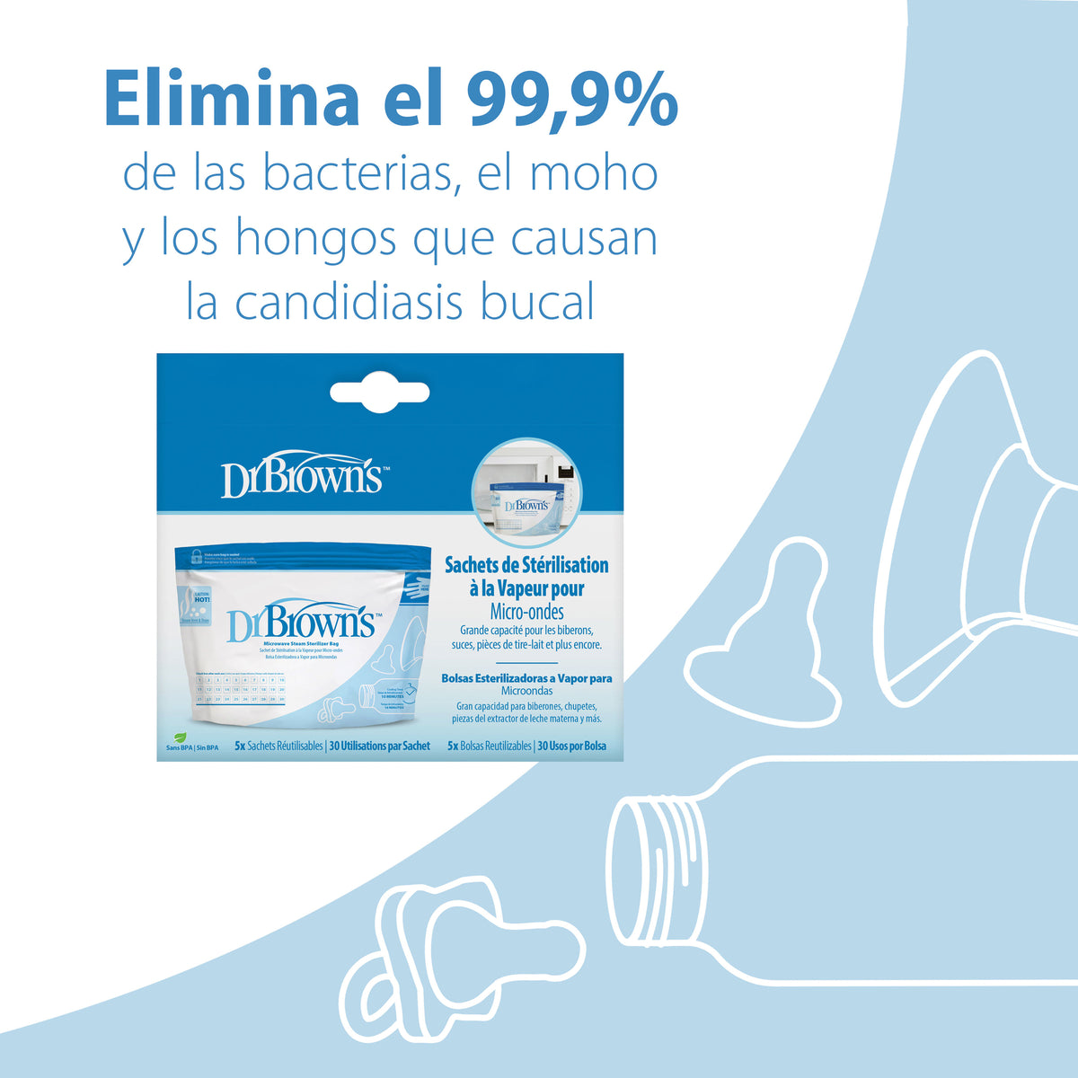 Bolsas Para Esterilizar Al Microondas 5un Dr. Brown's