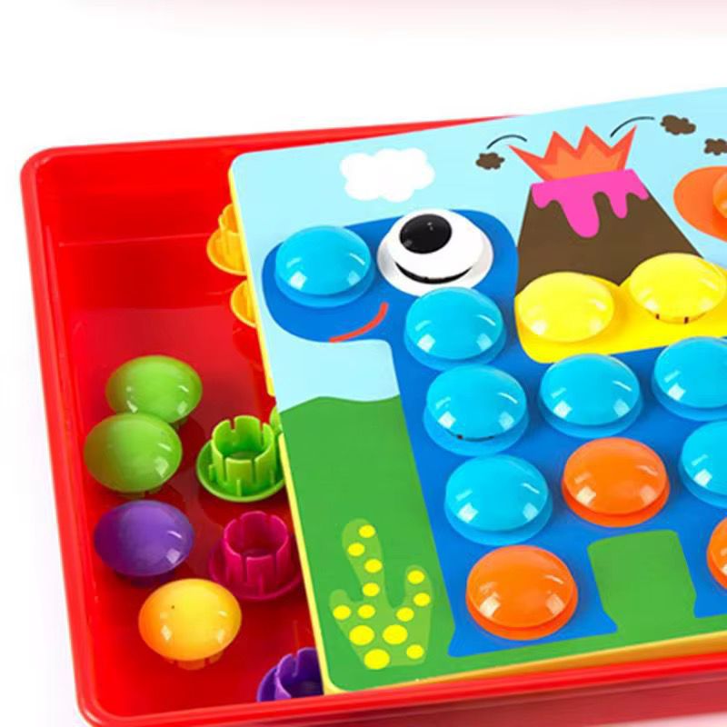 Puzzle De Botón Mosaico 12 Láminas Juego Didáctico
