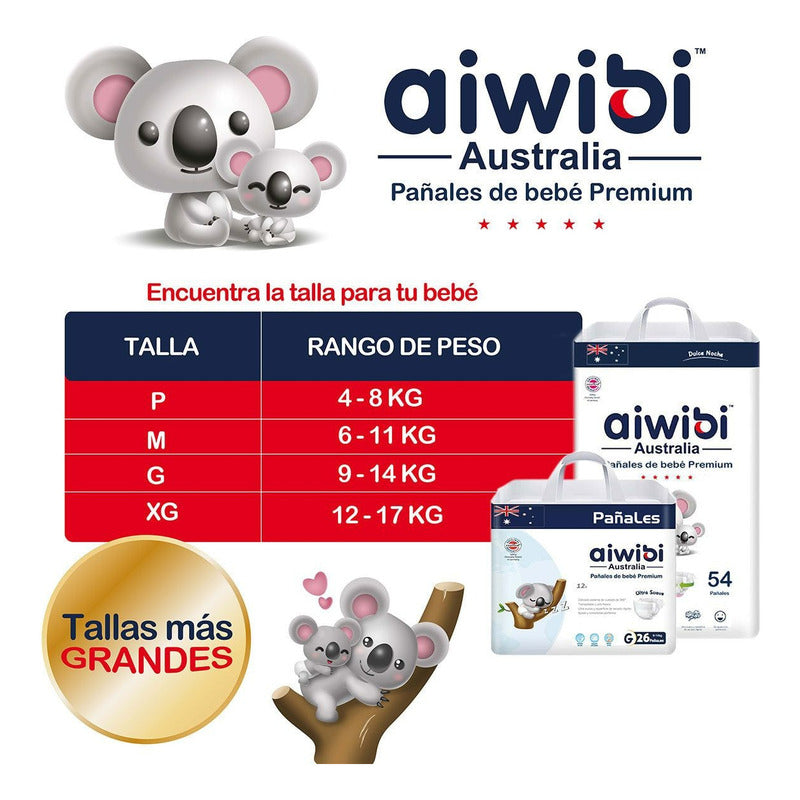 Pañales Premium Aiwibi Ultra Suave M Mediano