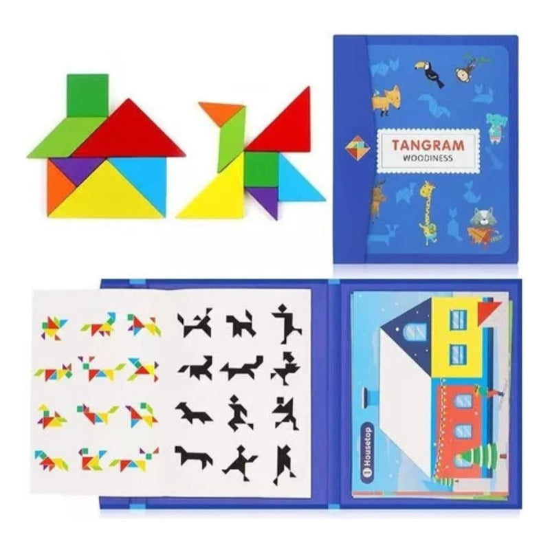 Juego Didactico Tangram 3d  Magnetico - Madera Para Niños
