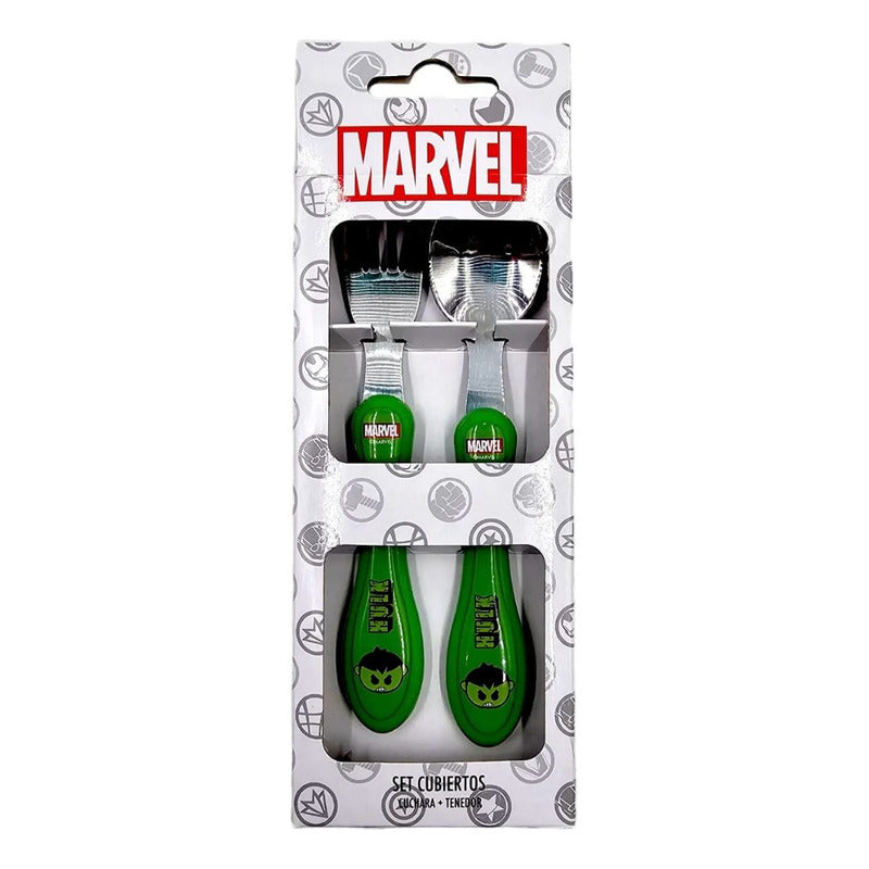 Set De Cubiertos Acero Cuchara Y Tenedor Super Héroes