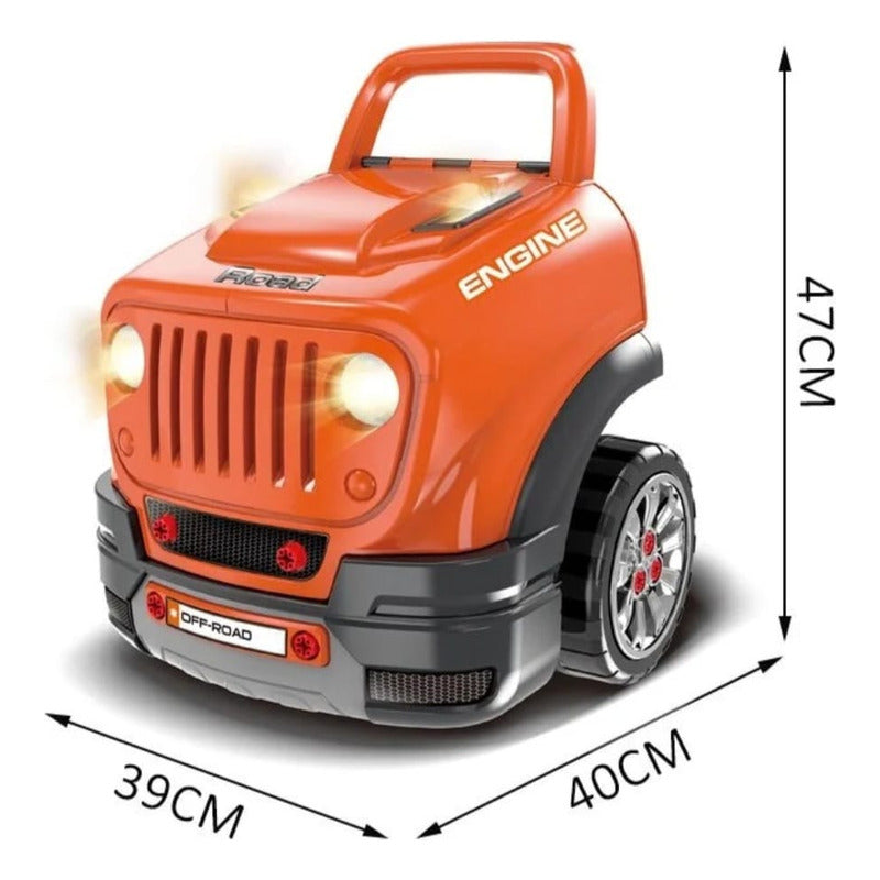 Juego De Mecánicos Jeep-autos Niños Armables