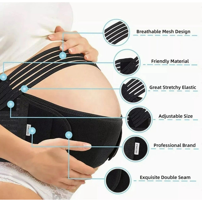 Faja Maternal Soporte Prenatal Apoyo Espalda/ajustable Blanco XL