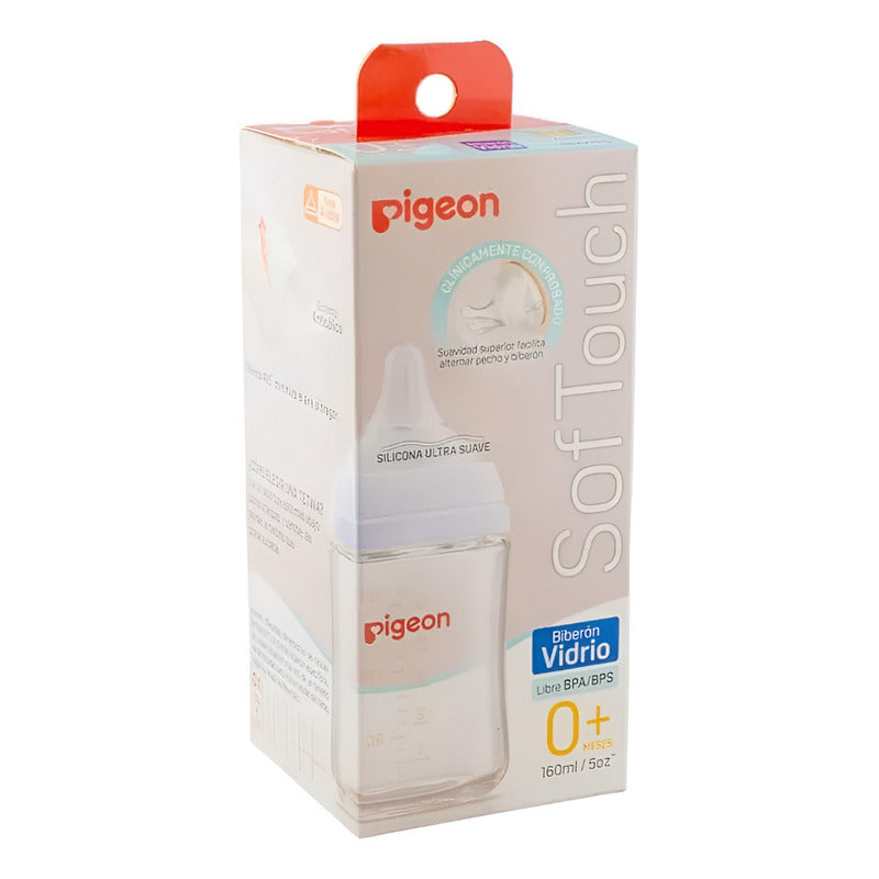 Biberón Softouch Pigeon Vidrio 160ml  Color Blanco