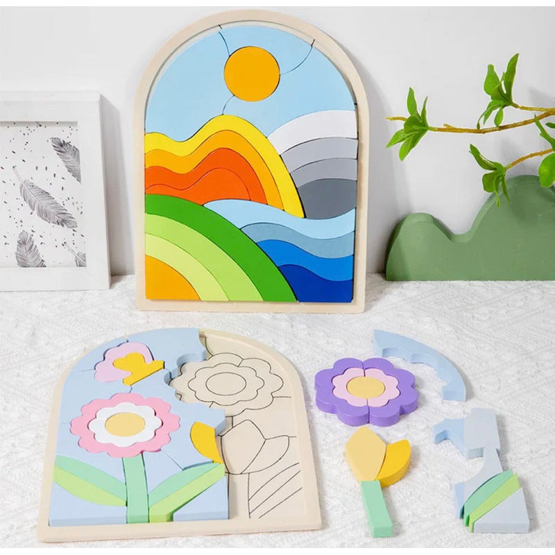 Juego Encaje Rompecabezas Puzzles Madera 3d Niños Montessori