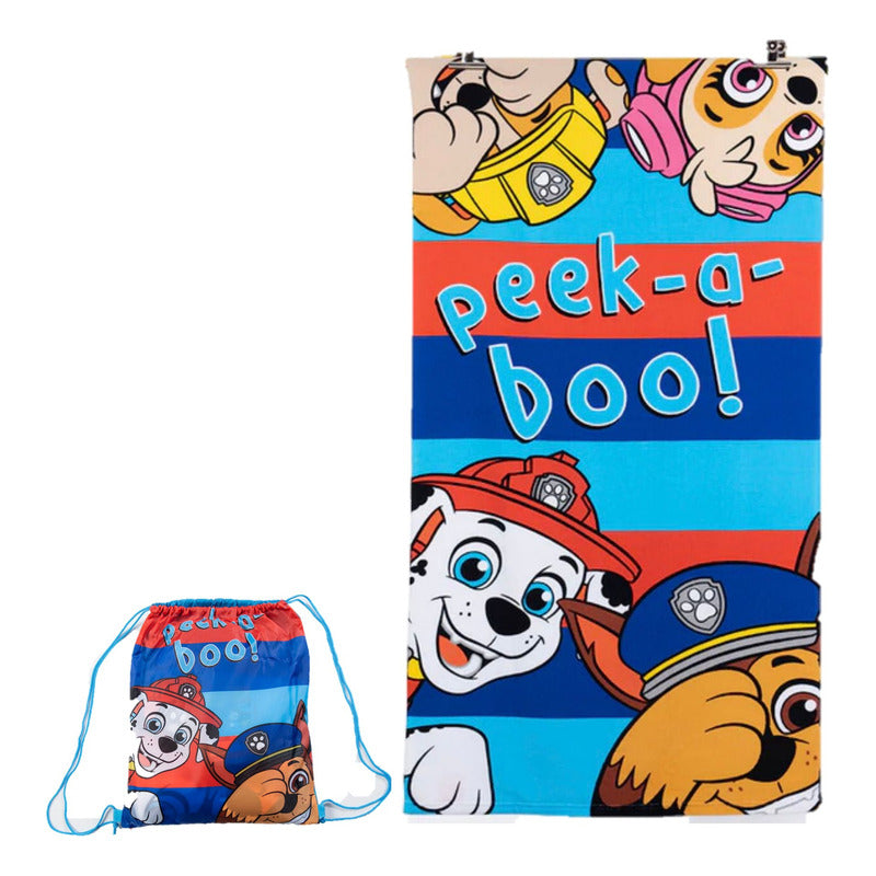 Toalla Playera Infantil  Con Bolsa Microfibra Playa