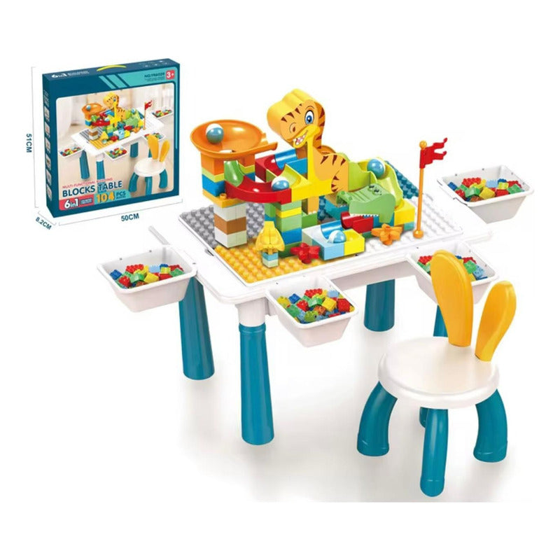 Juego  Didáctico Mesa Bloques De Construcción Multifunción