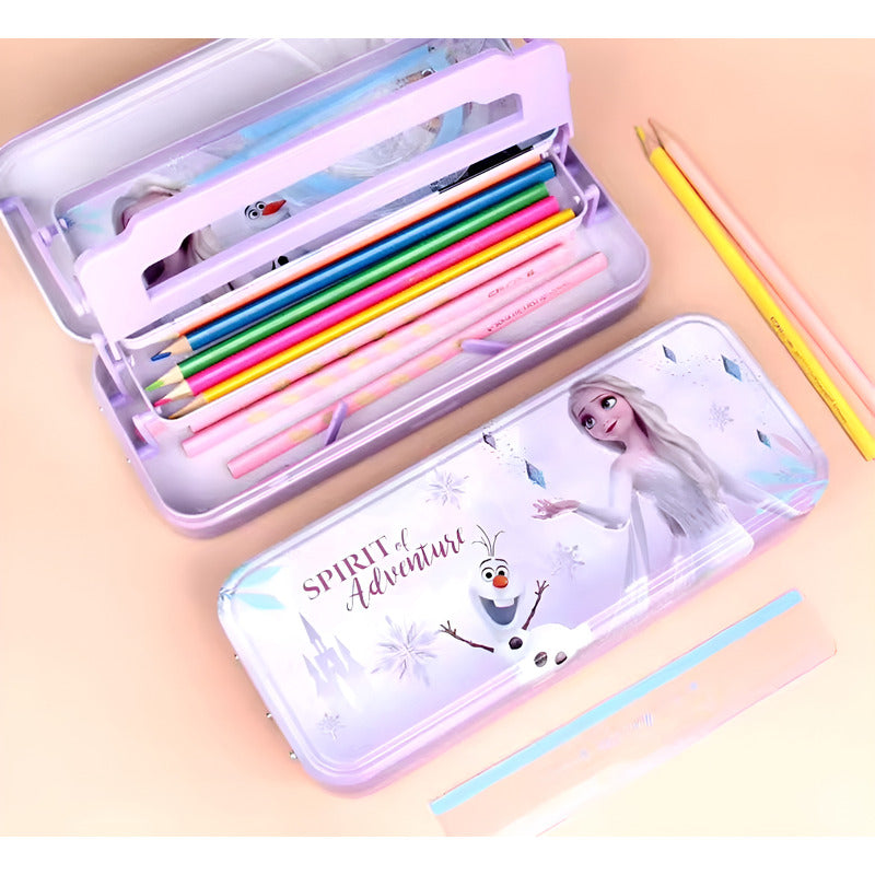 Cartuchera Estuche Metal Frozen Niños-niñas Violeta Frozen