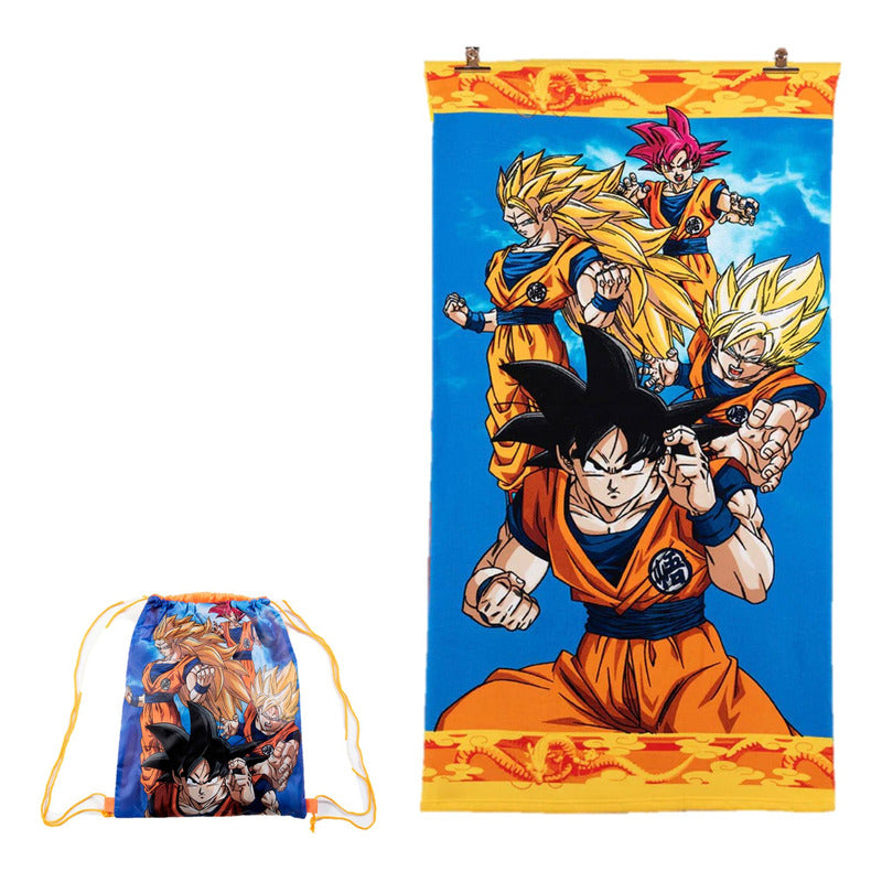 Toalla Playera Infantil  Con Bolsa Microfibra Playa