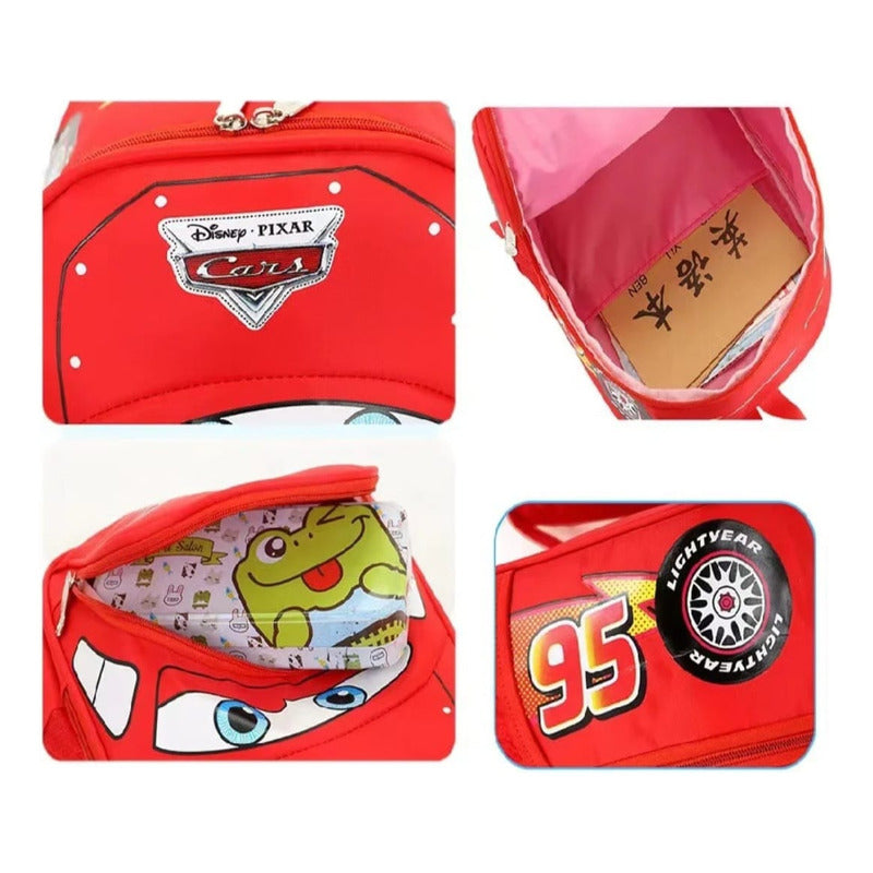 Mochila Cars Rayo Mcqueen Para Niños - Jardín - Escolar