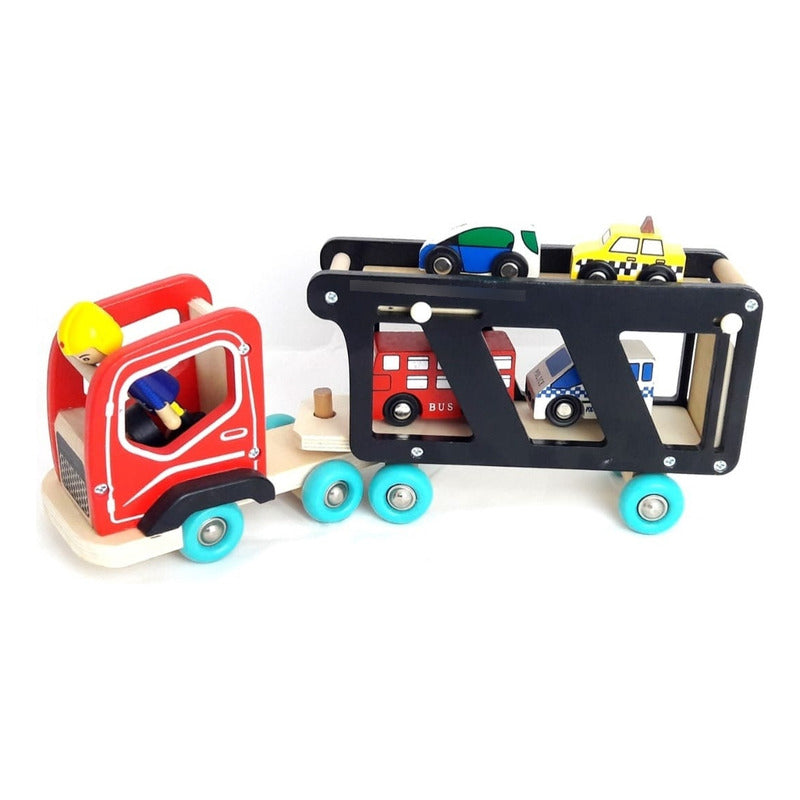 Juguete Camión Remolque Madera Niños Remolque Multicolor