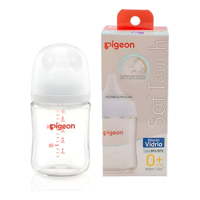 Biberón Softouch Pigeon Vidrio 160ml  Color Blanco